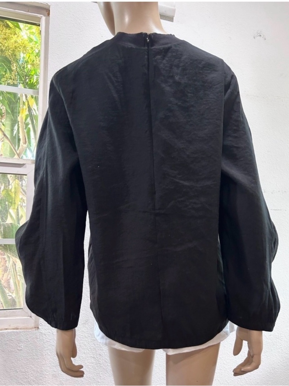COS Black Crewneck Sweatshirt with Voluminous Raglan Sleeves - Picture 13 of 16